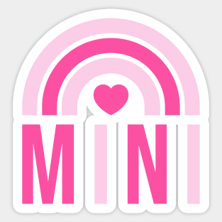 Mom and Daughter Matching Valentines Day Mama Mini Rainbow Heart Sticker